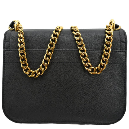 LOUIS VUITTON Lockme Chain Grained Leather Shoulder Bag Black