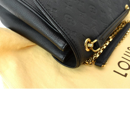 LOUIS VUITTON Saint Germain MM Monogram Empreinte Leather Shoulder Bag Black