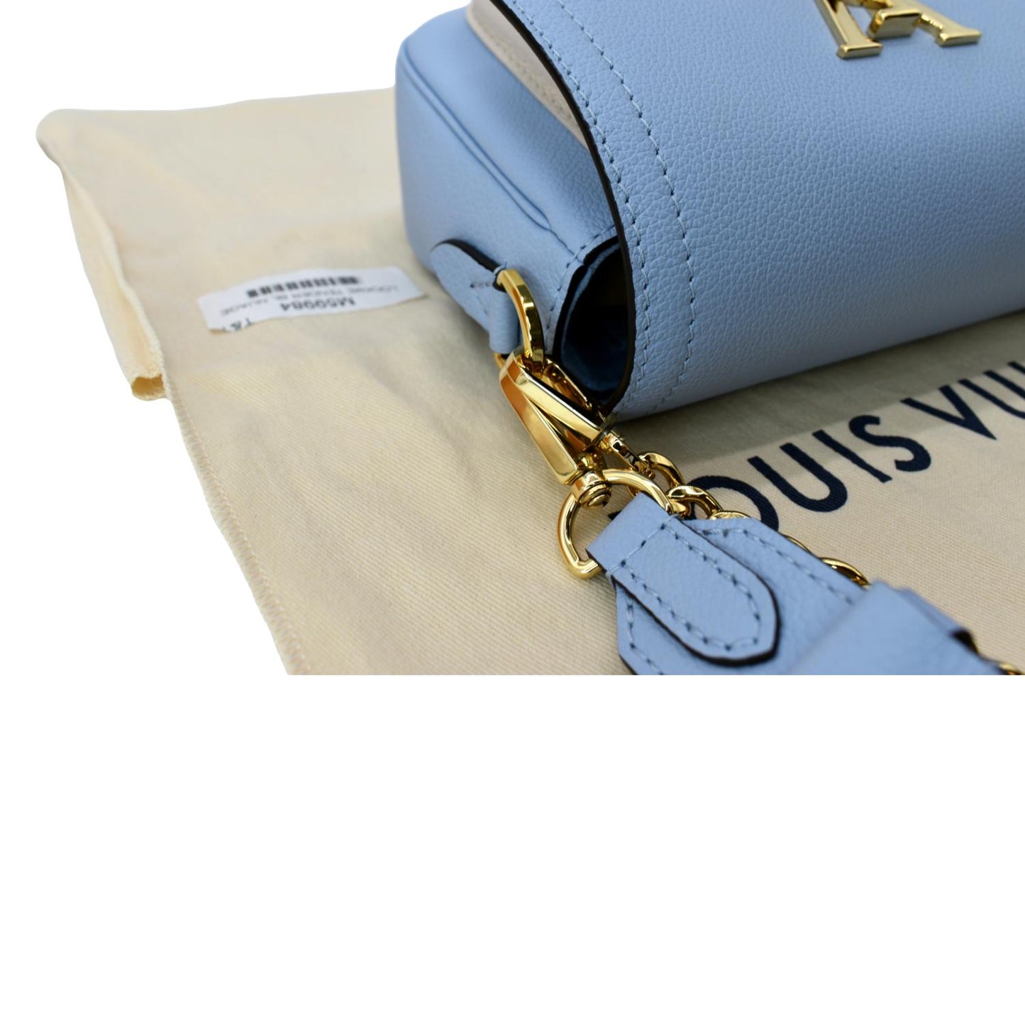 LOUIS VUITTON Lockme Tender Grained Calfskin Leather Shoulder Bag Blue