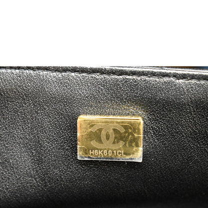 CHANEL Mini Rectangular Flap Quilted Lambskin Leather Shoulder Bag Black