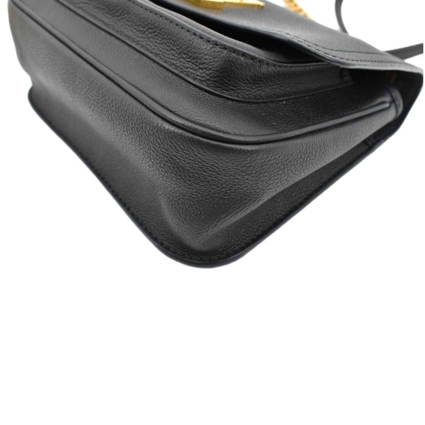 LOUIS VUITTON Lockme Chain Grained Leather Shoulder Bag Black