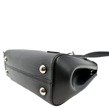 LOUIS VUITTON Cluny MM Epi Leather Shoulder Bag Black