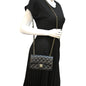 CHANEL Mini Rectangular Flap Quilted Lambskin Leather Shoulder Bag Black