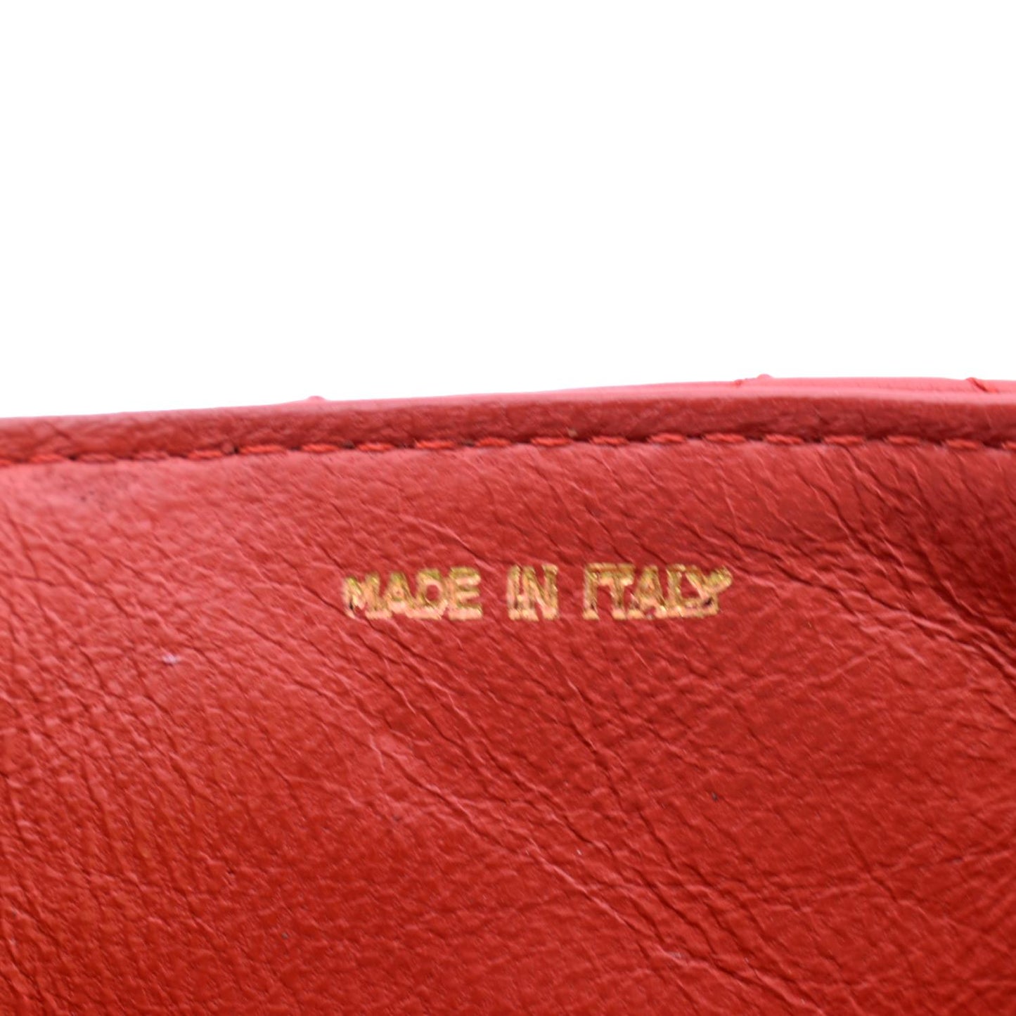 CHANEL Vintage Flap Lambskin Leather Shoulder Bag Red