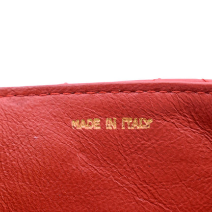 CHANEL Vintage Flap Lambskin Leather Shoulder Bag Red