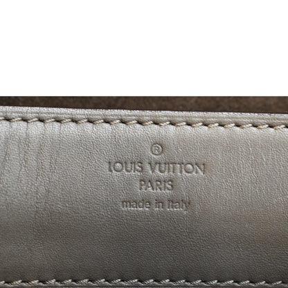 LOUIS VUITTON Louise Calfskin Leather Chain Shoulder Bag Taupe Brown