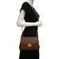 LOUIS VUITTON Caissa Chain Damier Ebene Clutch Shoulder Bag Brown