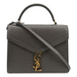 YVES SAINT LAURENT Cassandra Medium Calfskin Leather Shoulder Bag Fog