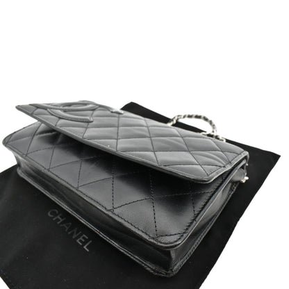 CHANEL Cambon Ligne Quilted Leather WOC Clutch Bag Black- Sold
