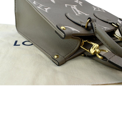 LOUIS VUITTON Onthego PM Bicolor Monogram Empreinte Shoulder Bag Cream