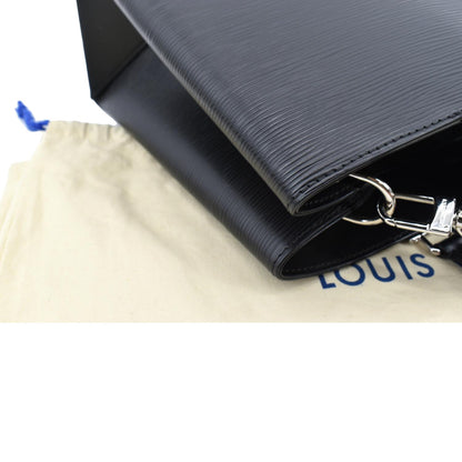 LOUIS VUITTON Kleber Epi Leather Shoulder Bag Black