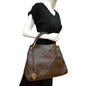 LOUIS VUITTON Artsy MM Monogram Empreinte Leather Shoulder Bag Terre