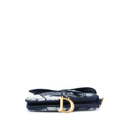 Dior Canvas Embroidered Tie Dye Saddle Bag
