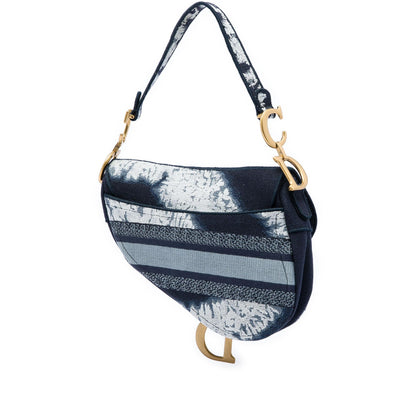 Dior Canvas Embroidered Tie Dye Saddle Bag