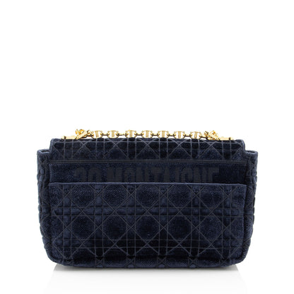 Dior Velvet Cannage Caro Medium Shoulder Bag
