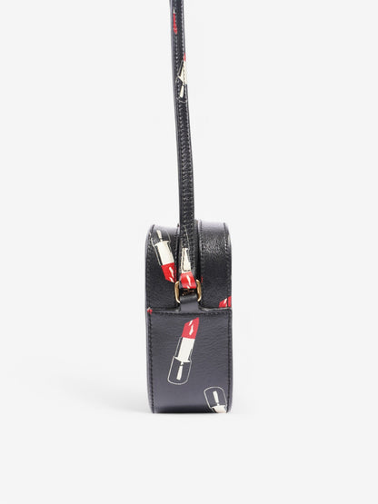 Saint Laurent Shoulder Bag Black / White / Red Leather