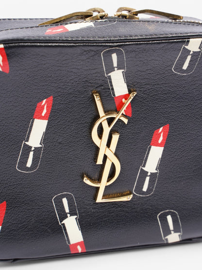 Saint Laurent Shoulder Bag Black / White / Red Leather