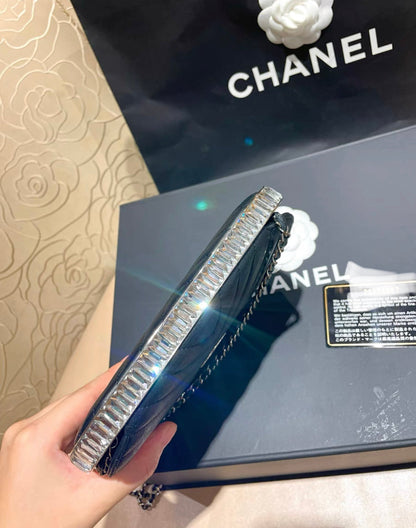 CHANEL 15C PARIS DUBAI CLUTCH ON CHAIN BAGUETTE CRYSTAL BLACK