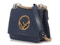 Fendi Small Blue Kan F Chain Shoulder Bag