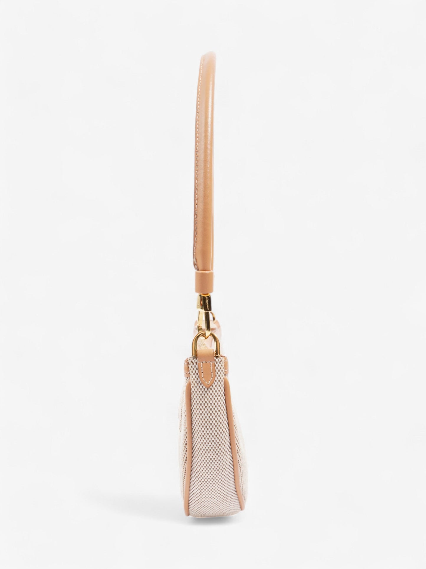 Burberry Olympia Logo Shoulder Bag Beige Cotton