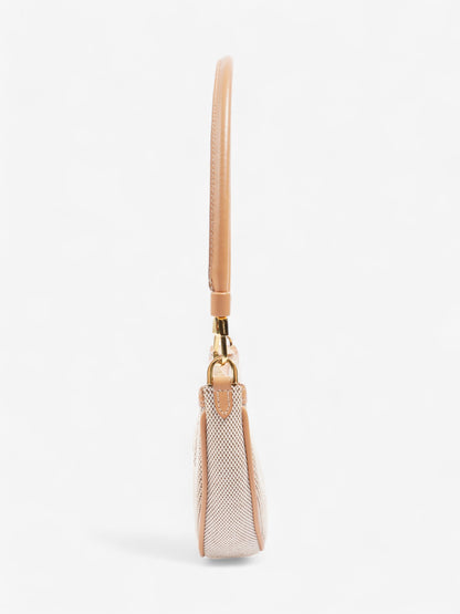 Burberry Olympia Logo Shoulder Bag Beige Cotton