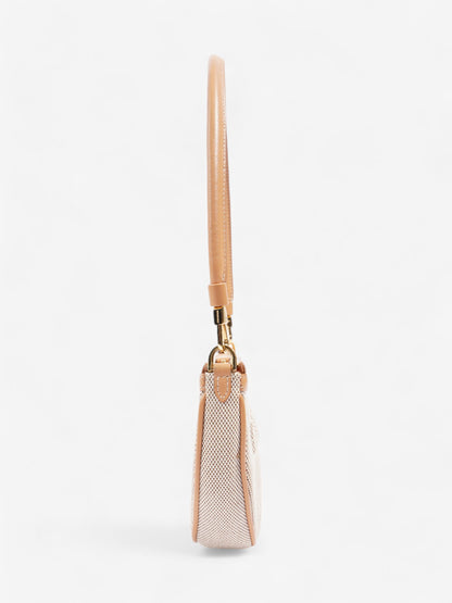 Burberry Olympia Logo Shoulder Bag Beige Cotton