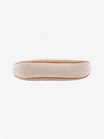 Burberry Olympia Logo Shoulder Bag Beige Cotton