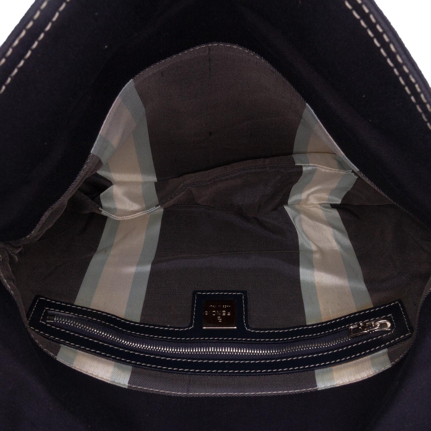 Fendi Canvas FF Marble Double Flap Shoulder Bag