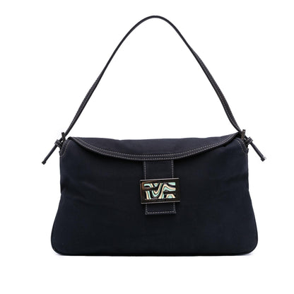 Fendi Canvas FF Marble Double Flap Shoulder Bag