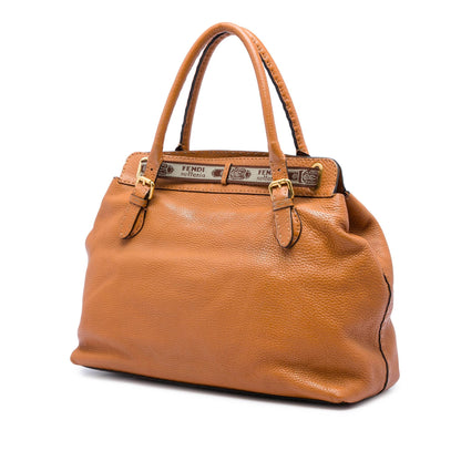 Fendi Large Leather Selleria Villa Borghese Tote