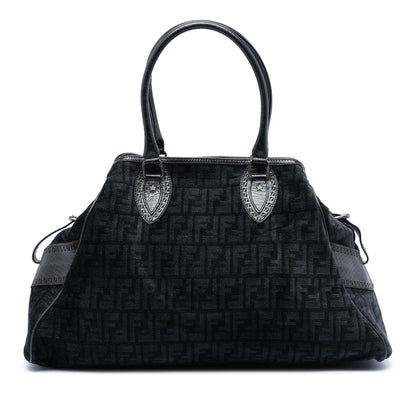 Fendi Large Zucca Velvet Etniko Du Jour Handbag