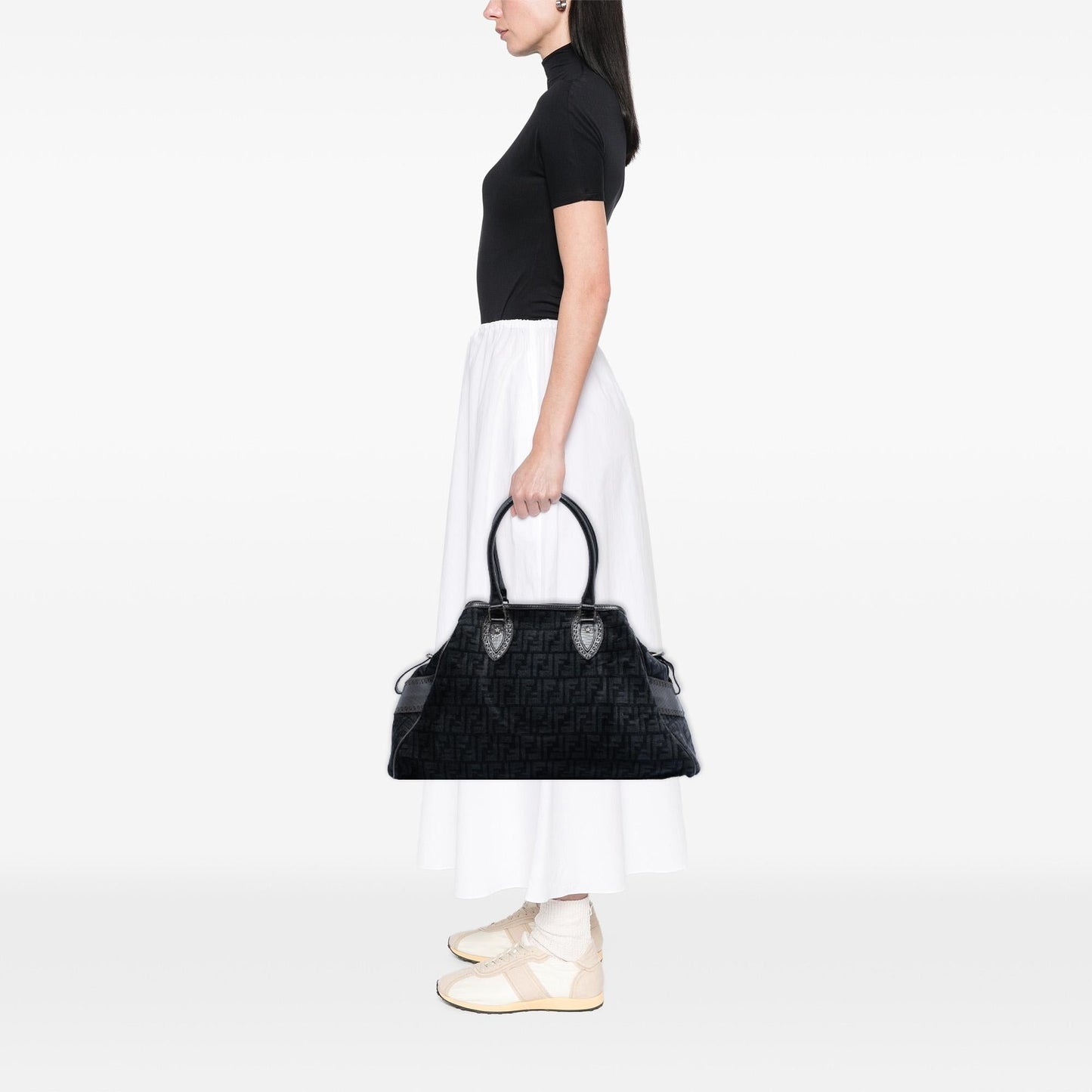 Fendi Large Zucca Velvet Etniko Du Jour Handbag