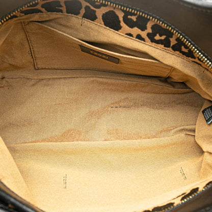Fendi Leopard Print Canvas Shoulder Bag (SHG-mAVci8)