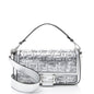 Fendi Metallic Leather FF Sequin PVC Baguette Medium Shoulder Bag