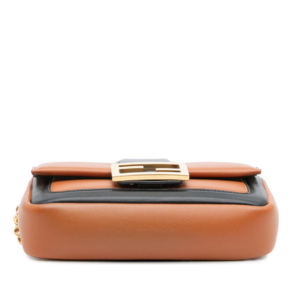 Fendi Mini Bicolor Nappa Apolo Chain Baguette Shoulder Bag