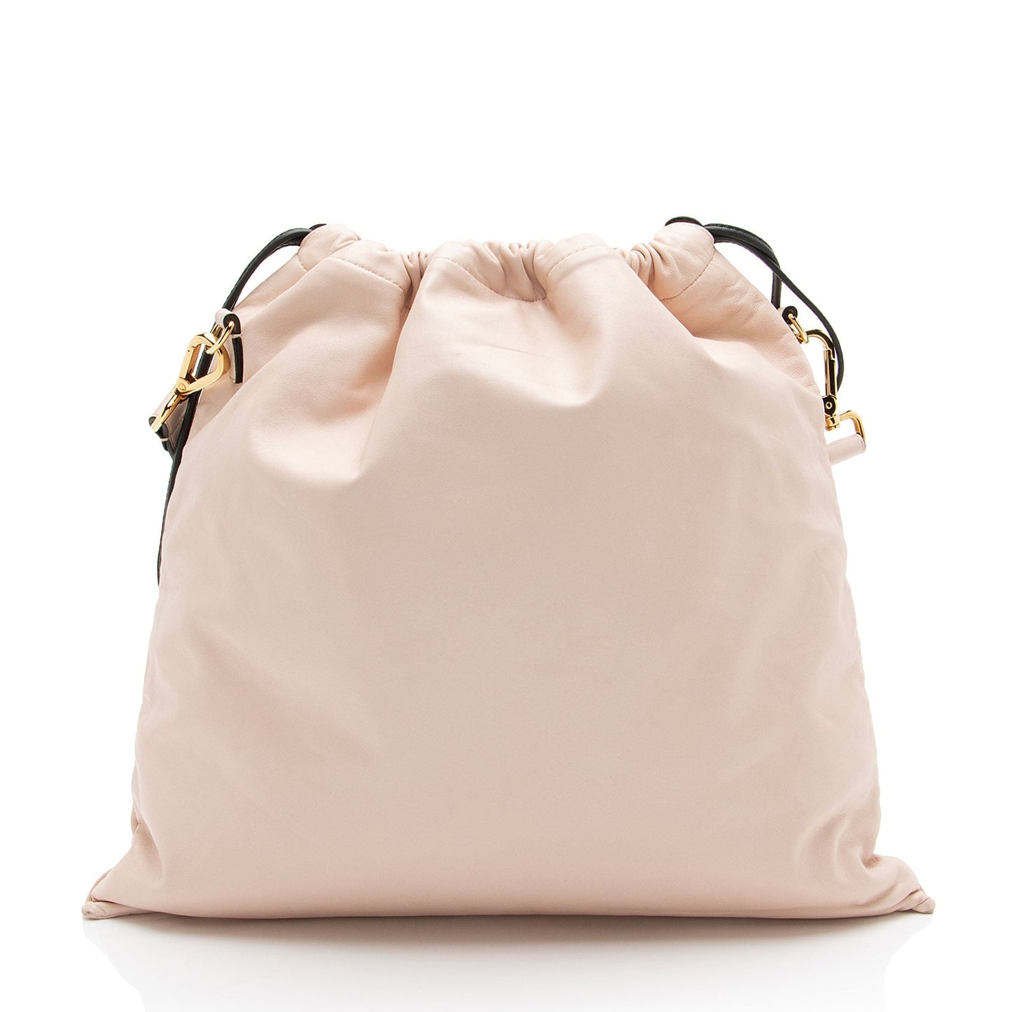 Fendi Nappa Leather Drawstring Medium Shoulder Bag