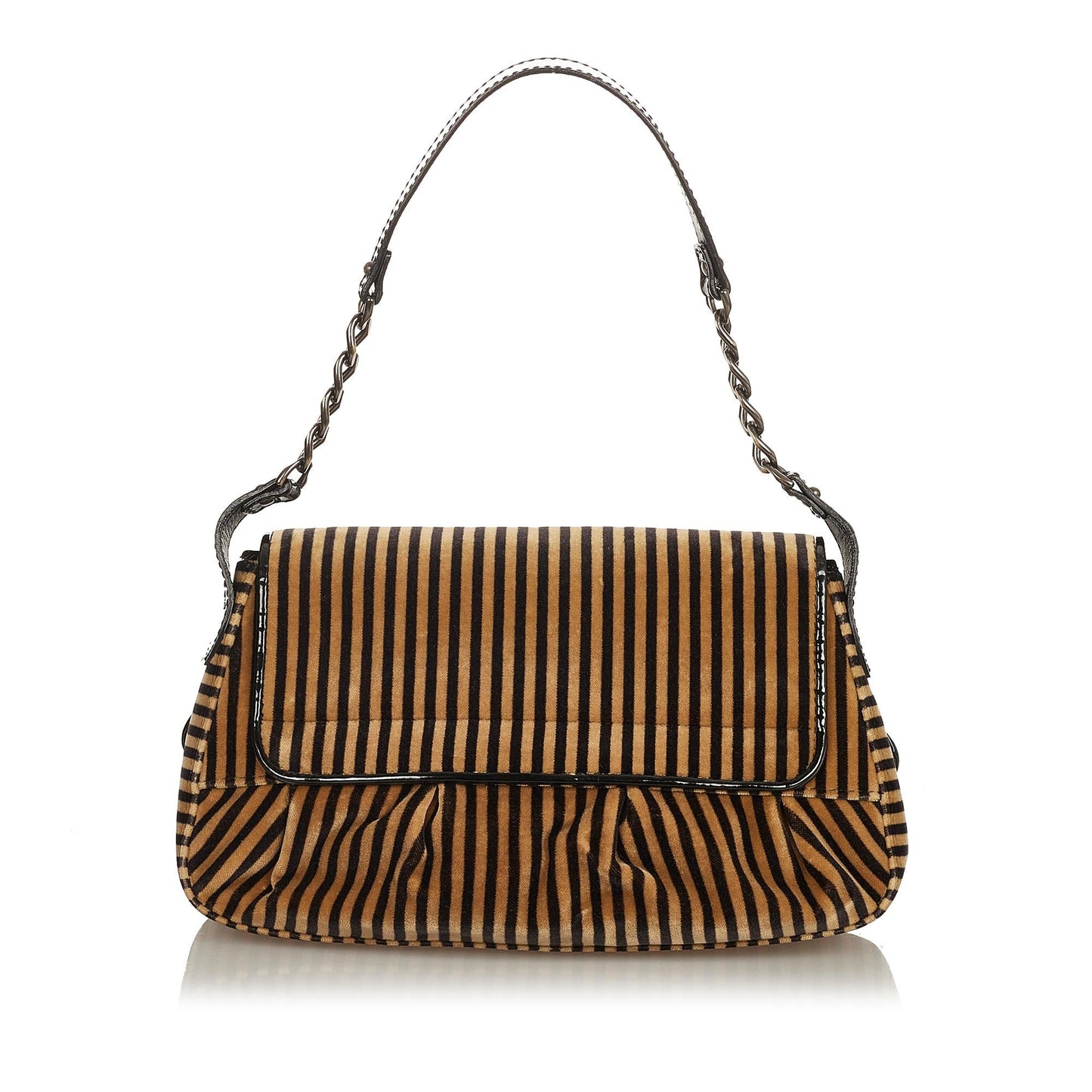 Fendi Pequin Velvet Shoulder Bag (SHG-28518)