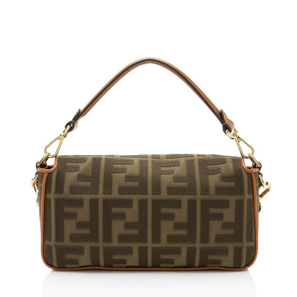 Fendi Zucca Calfskin Baguette Shoulder Bag