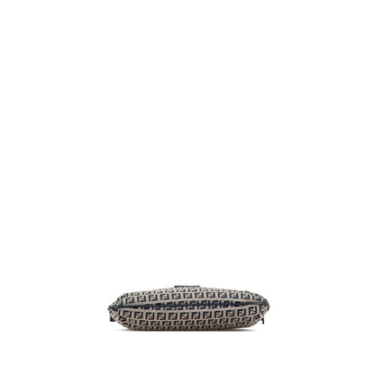 Fendi Zucchino Canvas Double Flap Shoulder Bag