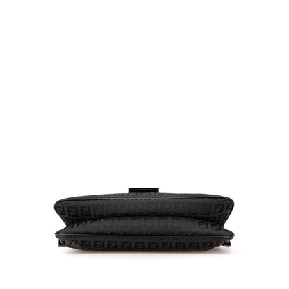 Fendi Zucchino Canvas Double Flap Shoulder Bag