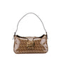 Fendi Zucchino Crystal Double Flap Shoulder Bag
