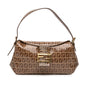 Fendi Zucchino Crystal Double Flap Shoulder Bag