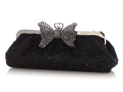 Gucci Black Crystal Broad Clutch