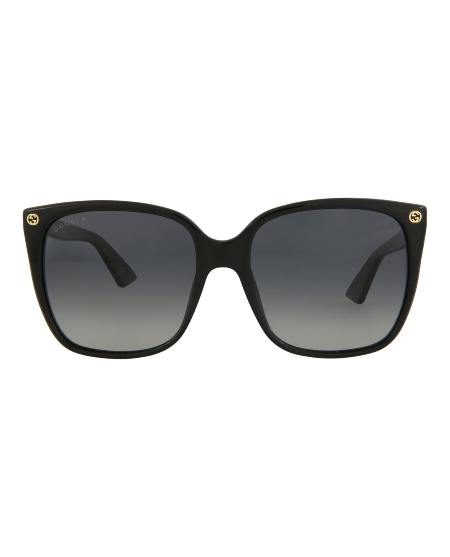 Gucci Womens Square/Rectangle Black Black Grey Fashion Designer Eyewear