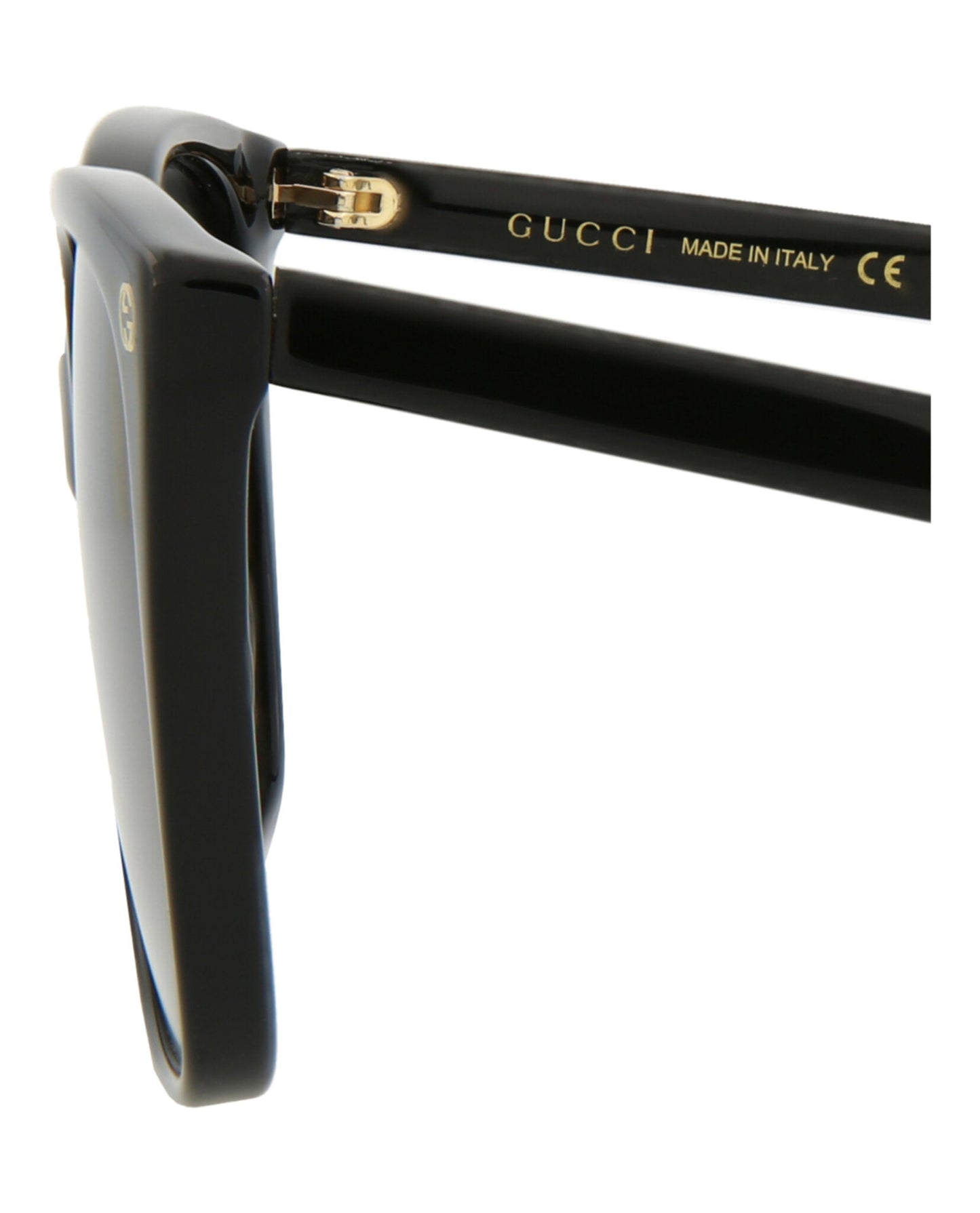 Gucci Womens Square/Rectangle Black Black Grey Fashion Designer Eyewear