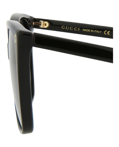 Gucci Womens Square/Rectangle Black Black Grey Fashion Designer Eyewear