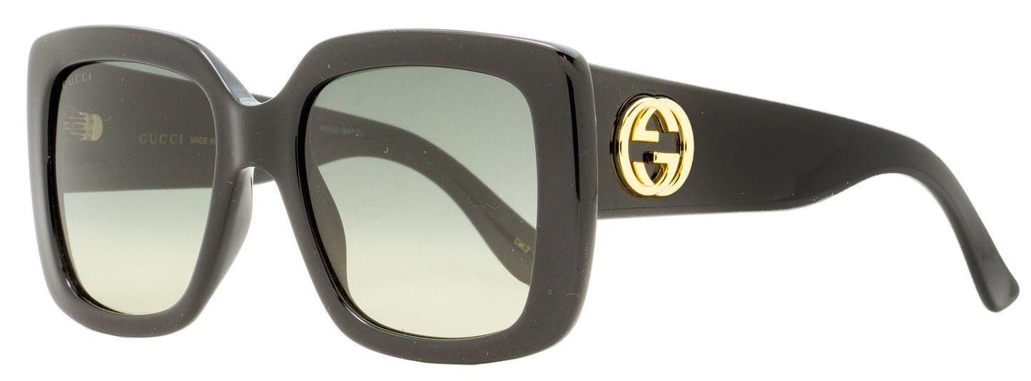 Gucci Square Sunglasses GG0141SN 001 Black/Gold 53mm 0141 Black Gold