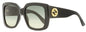 Gucci Square Sunglasses GG0141SN 001 Black/Gold 53mm 0141 Black Gold