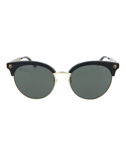 Gucci Womens Round/Oval Shiny Black Fashion Designer Eyewear