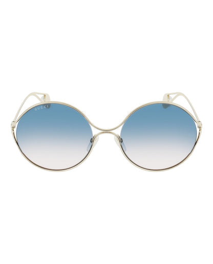 Gucci Womens Round/Oval Gold Gold Multicolor Fashion Designer Eyewear